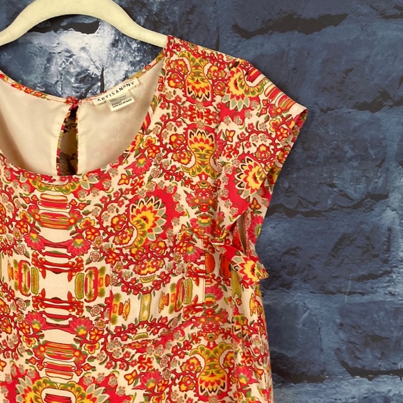 Artisan Floral Flowy Bright Multi Cottage core Dress - Picture 3 of 10